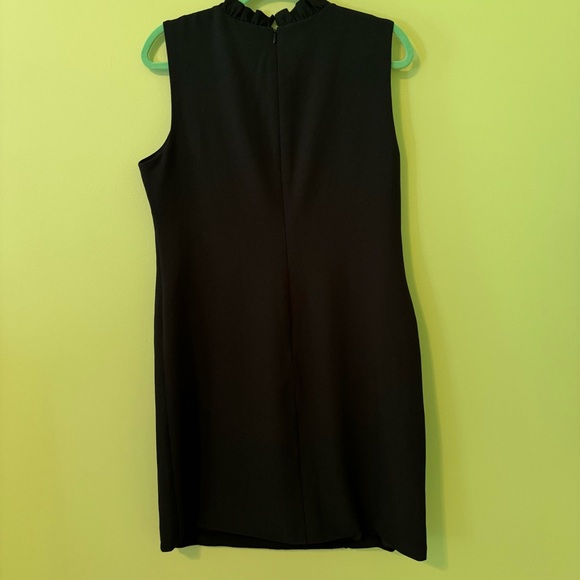 EUC Karl Lagerfeld Black Shift Dress | Size 14 | Embroidered Floral Yoke - Picture 3 of 4